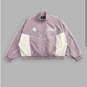 OUR PASSION QUINN UNISEX TRACK JACKET IN LIGHT MAUVE/SAND